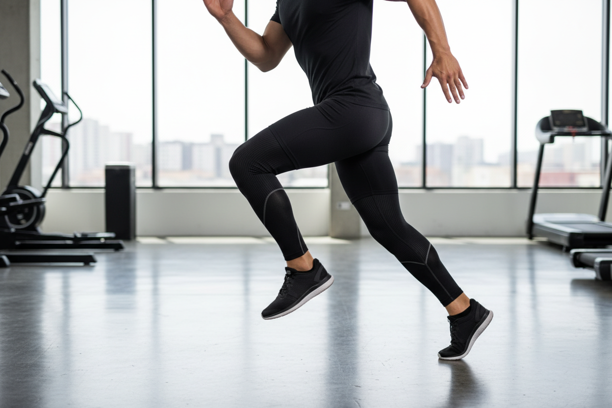 deportista con medias de compresion
